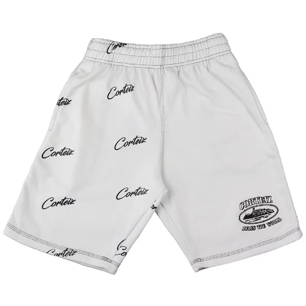 Corteiz Division ’20 Shorts in White Corteiz Division ’20 Shorts in White