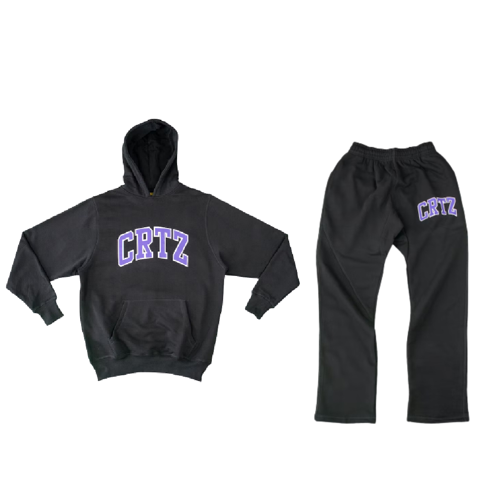 Corteiz Dropout Tracksuit – Black/Purple Corteiz Dropout Tracksuit – Black/Purple