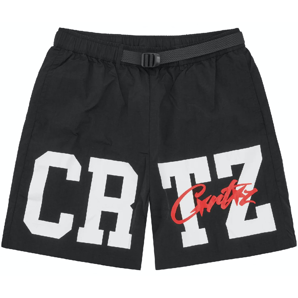Corteiz Crtz Nylon Shorts in Black Corteiz Crtz Nylon Shorts in Black