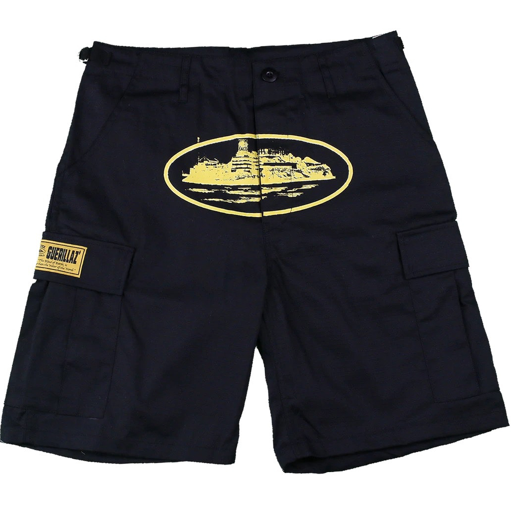 Corteiz Guerillaz 21′ Shorts in Black/Yellow Corteiz Guerillaz 21′ Shorts in Black/Yellow