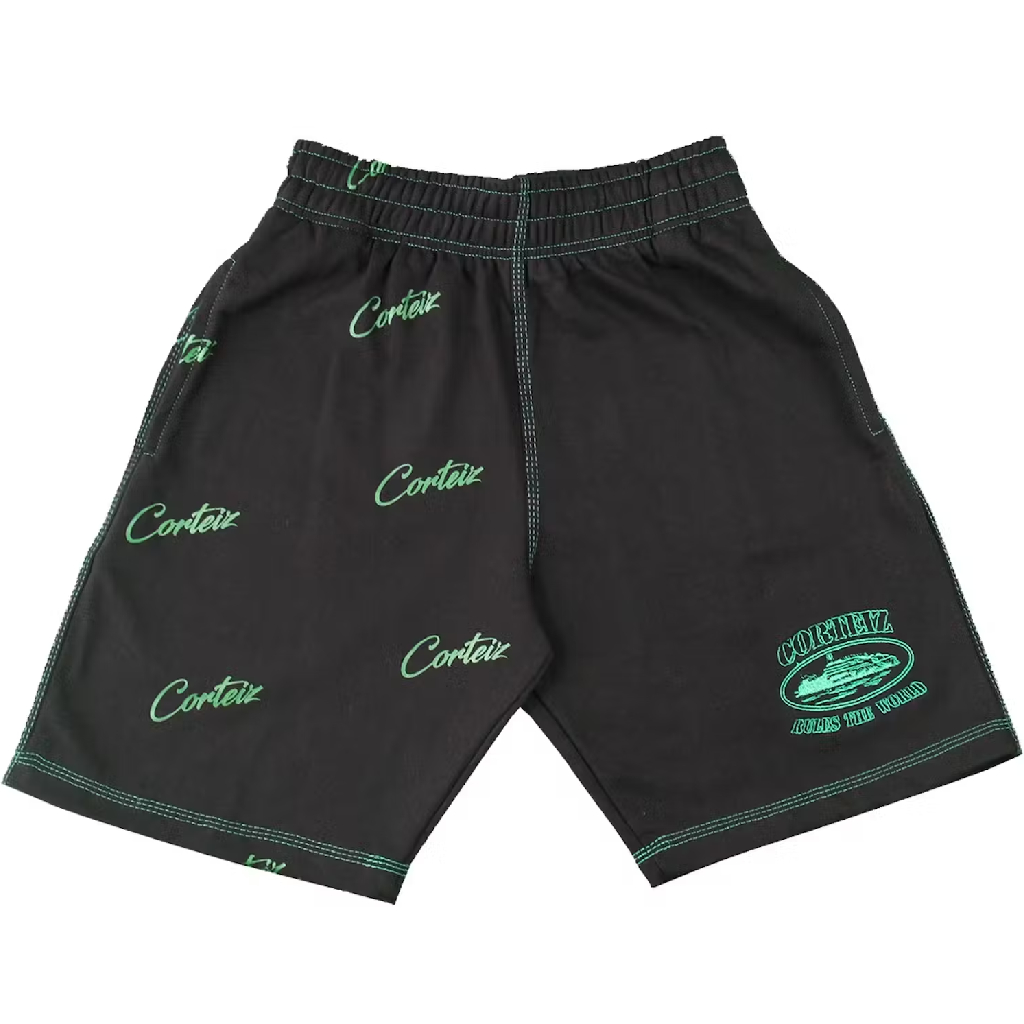 Corteiz Division ’20 Shorts in Green/Black Corteiz Division ’20 Shorts in Green/Black