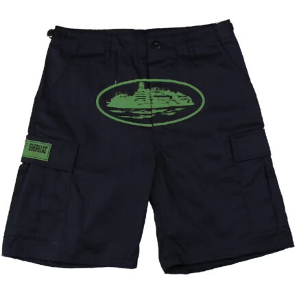 Corteiz Guerillaz Shorts in Black/Green